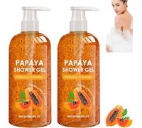 Gel de ducha blanqueador y suavizante, gel de ducha exfoliante de papaya, loción corporal hidratante con control de grasa, limpieza suave y frescura, para hombres y mujeres