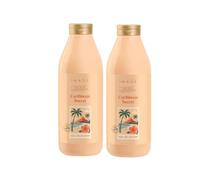Gel de Ducha Caribbean Secret Pack 2 x 750 ml, Fragancia Tropical Frutal con Glicerina y Vainilla - Hidratante Familiar, 1,5 L Tota