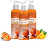 Gel de ducha con aroma a caqui, 100 ml, limpiador desodorante natural. Elimina eficazmente el mal olor de axilas, línea del bikini y pies. Purifica la piel. Apto para hombres y mujeres.