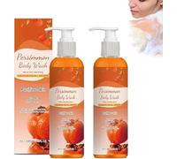 Gel de ducha con aroma a caqui, 100 ml, limpiador desodorante natural. Elimina eficazmente el mal olor de axilas, línea del bikini y pies. Purifica la piel. Apto para hombres y mujeres.