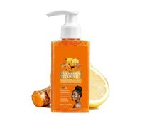 Gel de ducha con cúrcuma, naranja y vitamina C exfoliante antiacné con semilla de cacao, incluye jabón de caqui y exfoliante, limpiador hidratante para piel seca y rugosa, formato viaje (1 pcs)