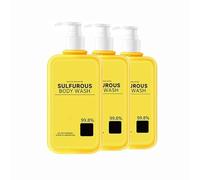 Gel de ducha de azufre, 300 ml, gel de ducha para cara, cuerpo y cabello, aclara la piel, hidrata y regula la producción de sebo, espuma densa para una limpieza de poros, para hombres y mujeres (3