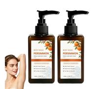 Gel de ducha de caqui contra olores desagradables, gel de ducha desodorante antiolor para eliminar los olores, aroma de caqui fresco, limpiador profundo e hidratante. (2 unidades)