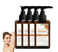 Gel de ducha de caqui contra olores desagradables, gel de ducha desodorante antiolor para eliminar los olores, aroma de caqui fresco, limpiador profundo e hidratante Dusc/hgel. (4 unidades)