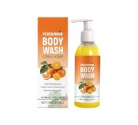 Gel de ducha de caqui natural para el olor de la edad y los pies sudorosos, antebrazo y zona íntima, limpiador con caqui y extracto de aloe, limpieza profunda, suave para pieles sensibles (Y-1PC)