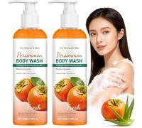 Gel de ducha de caqui para personas mayores, desodorante en barra antiolor, gel de ducha de caqui de limpieza profunda, aroma fresco, hidratante corporal