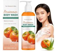 Gel de ducha de caqui para personas mayores, desodorante en barra antiolor, gel de ducha de caqui de limpieza profunda, aroma fresco, hidratante corporal