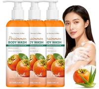 Gel de ducha de caqui para personas mayores, desodorante en barra antiolor, gel de ducha de caqui de limpieza profunda, aroma fresco, hidratante corporal