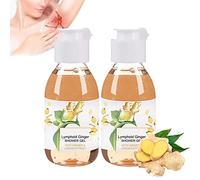 Gel de ducha de drenaje linfático de jengibre, gel de ducha a base de hierbas de drenaje linfático, gel de ducha de drenaje linfático natural orgánico alivia el estrés y mejora el sueño (2 piezas)