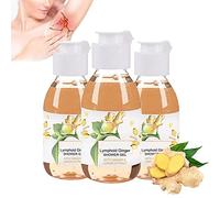 Gel de ducha de drenaje linfático de jengibre, gel de ducha a base de hierbas de drenaje linfático, gel de ducha de drenaje linfático natural orgánico alivia el estrés y mejora el sueño (3 piezas)