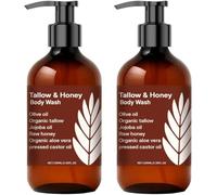 Gel de ducha de miel de sebo bovino 100 ml - Gel de ducha hidratante con miel para piel áspera y seca, limpia y nutre profundamente los poros, para un cutis uniforme, para todos los tipos de piel (2