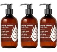 Gel de ducha de miel de sebo bovino 100 ml - Gel de ducha hidratante con miel para piel áspera y seca, limpia y nutre profundamente los poros, para un cutis uniforme, para todo tipo de piel (3