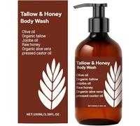 Gel de ducha de miel de sebo bovino 100 ml - Gel de ducha hidratante con miel para piel áspera y seca, limpia y nutre profundamente los poros, para un cutis uniforme, para todos los tipos de piel (1