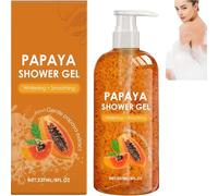 Gel de Ducha de Papaya, Gel de Ducha Exfoliante Blanqueador de Papaya, Hidratante y Control de Grasa, Suave y Refrescante Fragancia Frutal para Todo Tipo de Piel