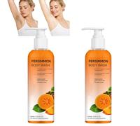 Gel de ducha desodorante con caqui, gel de ducha exfoliante natural, gel de ducha suave de limpieza, gel de ducha hidratante y duradero, gel de ducha regenerador y purificador Kaki (2 unidades)