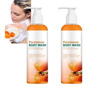 Gel de ducha desodorante de caqui, gel de ducha contra olores desagradables, gel de ducha desodorizante y limpiador, gel de ducha suave hidratante de caqui, limpiador de olores corporales para hombres