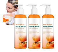 Gel de ducha desodorante de caqui, gel de ducha contra olores desagradables, gel de ducha desodorizante y limpiador, gel de ducha suave hidratante de caqui, limpiador de olores corporales para hombres