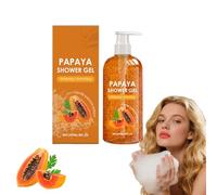 Gel de ducha exfoliante de papaya - gel de ducha iluminador para una piel suave y tersa, crema de baño hidratante y nutritiva, suave fragancia afrutada refrescante para todo tipo de piel (1 botella)