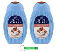 Gel de ducha Felce Azzurra, 2 unidades, aroma inconfundible, 250 ml, incluye llavero Beni Culinari