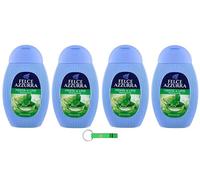 Gel de ducha Felce Azzurra, 4 unidades, menta y lima/fragancia inconfundible Doccia Gel 250 ml + llavero Beni Culinari gratis