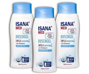 Gel de ducha ISANA Med, 3 unidades, PH5, neutro, 3 x 250 ml