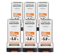 Gel de ducha L'Oréal Men Expert Hydra Energetic Extreme Sport - 3,8 ° c sensación de frescura - Juego de 6 x 300 ml