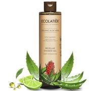 Gel de ducha micelar con hidratación profunda Bio Aloe Vera ECOLATIER, 350 ml - Vegano 97,5% de origen natural - Gel de lavado corporal orgánico intensivo para cuidado hidratante