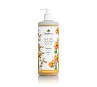 Gel de ducha natural sin sulfatos para pieles secas, delicadas y con dermatitis | Natural, 100% vegano y ecológico. Con coco, aloe vera, caléndula y avena, aroma mandarina | Hidrata y alivia el picor