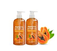 Gel de Ducha Papaya, Gel de Ducha Blanqueador Papaya, Detergente Facial Y Corporal, Jabón Líquido, Hidratante, Iluminación, Cuidado de la Piel Pálida, Fragancia Fresca Y Duradero (2)