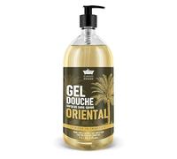 Gel de ducha para hombre, 1 L, oriental, diseño familiar | Sobregrasado sin jabón | Cara corporal para cabello | Made in France Provence | Probado Dermatológicamente