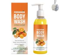 Gel de Ducha Persimmon con Desodorante Natural para el Control del Mal Olor, Gel de Ducha de Limpieza Profunda para Olor Fuerte en el Cuerpo, Pies y Axilas, Todo Tipo de Piel, Hidratante (1Piezas)