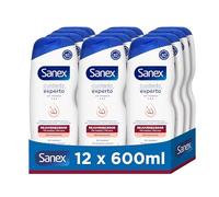 Gel de Ducha Sanex Cuidado Experto Rejuvenecedor Pack 12 x 600 ml | Para pieles maduras | Hidrata en profundidad | Dermatológicamente testado | Con vitamina C & E