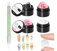 Gel de Esculpido, Gel de Esculpido en 4 Colores, Pegamento Moldeable para Charm de Strass 3D en Uñas, Uso en Casa y Salón, Decoración de Pies, Esmaltado Francé y Estampado Foil para