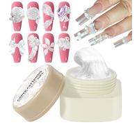 Gel de escultura 3D, gel de escultura para uñas - Gel de moldeo duro sin punta 3D - 5G Suministros de manicura blanca seca 5G para tallar molduras y construcción