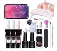 Gel de extensión de uñas, lámpara de solución deslizante, kit de manicura profesional, fórmula de fácil aplicación, acabado de gel resistente, ideal para principiantes que practican y peinan en casa