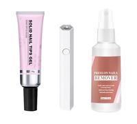 Gel De Extensión De Uñas Sólido: Adhesivo Para Manos Portátil De 30 G Con Spray Removedor De 30 Ml | Kit De Lámpara De Uñas UV Profesional Para Manicura Casera, Pegamento De Precisión Resistente Y Dur