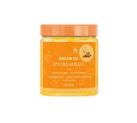 Gel de Fijación Fuerte con Aceite de Argán - Laca refrescante y no grasa, sin descamación, con brillo duradero e hidratación, apto para todo tipo de cabello, peinado profesional, 250 g