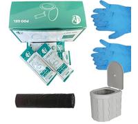 Gel de inodoro portátil - Gel de control de olores de polipropionato de sodio, 20 veces más eficaz con 2 guantes | 4.3 x 1.5 x 0.2 pulgadas, gel de camping con 15 bolsas de limpieza, absorbente para