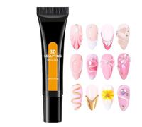 Gel de manicura 3D de larga duración | Pegamento para esculpir uñas de 15 ml, sin tipo de toallita, herramienta de diseño profesional, decoración de diamantes de imitación, salón, hogar, viajes, novia