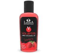 Gel de Masaje Comestible Efecto Calor 100 ml | Aceite de Masaje para Parejas |Lubricante Textura Deslizante y Aroma Intenso | Lubricante Compatible con Látex (Fresa)