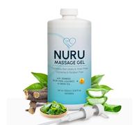 Gel de Masaje Nuru 1,000 ml | Formulado con Alga Marina, Té Verde, Extracto de Regaliz, Vitamina B5 y Aloe Vera Orgánica | A base de agua | Sin Parabenos ni Glicerina