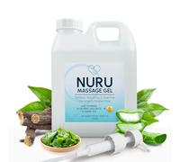 Gel de Masaje Nuru 1000ml Rectangular, Aloe Vera y Algas, Base de Agua | Alternativa al aceite para masaje cuerpo a cuerpo. Aloe vera eco, algas, té verde, regaliz y vitamina B5. Sin parabenos