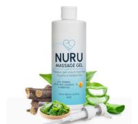 Gel de Masaje Nuru 500 ml | Formulado con Alga Marina, Té Verde, Extracto de Regaliz, Vitamina B5 y Aloe Vera Orgánica | A base de agua | Sin Parabenos ni Glicerina