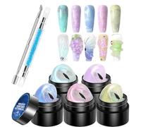 Gel de moldeo para uñas - Gel de escultura 3D | Conjunto de manicura no sólida 5 colores sólidos para concepciones creativas y pintura de construcción de uñas