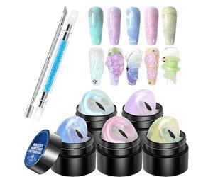 Gel de moldeo para uñas - Gel de escultura 3D | Conjunto de manicura no sólida 5 colores sólidos para concepciones creativas y pintura de construcción de uñas