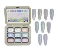 Gel de patting, pintura degradada y paleta de esmalte de 9 colores, herramienta de arte de diseño de uñas para bodas, uso profesional y principiantes, ideal para creación de manicura en casa o salón