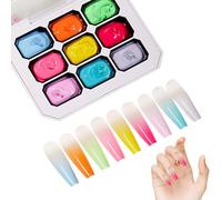 Gel de pintura, 9 colores, esponja degradada, no se limpia para dibujar, para el hogar, salón, uso diario, boda, manicura, belleza, carnaval personal