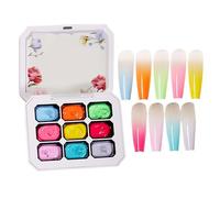 Gel de pintura para uñas, 9 colores, esponja degradada, no se limpia para dibujar, arte de dibujo degradado, para uso diario, boda, manicura, carnaval, belleza, hogar, salón, personal