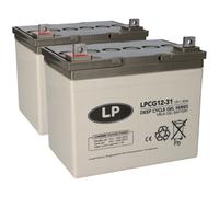 Gel de Plomo Pila 2x 12V 30Ah Compatible Con la Silla E-Mobil Seniorenmobil U. A
