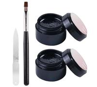 Gel de protección para reparación de uñas, kit de reparación de uñas 4 en 1 con cepillo y lima, gel de protección transparente para fortalecer y reparar naturales partidas en casa